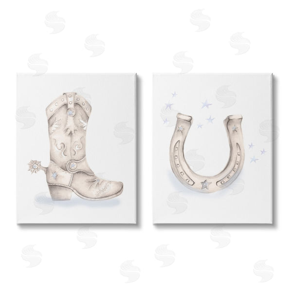 stupell industries Studio Q | Western Cowboy Boot Horseshoe Spur Wall Art