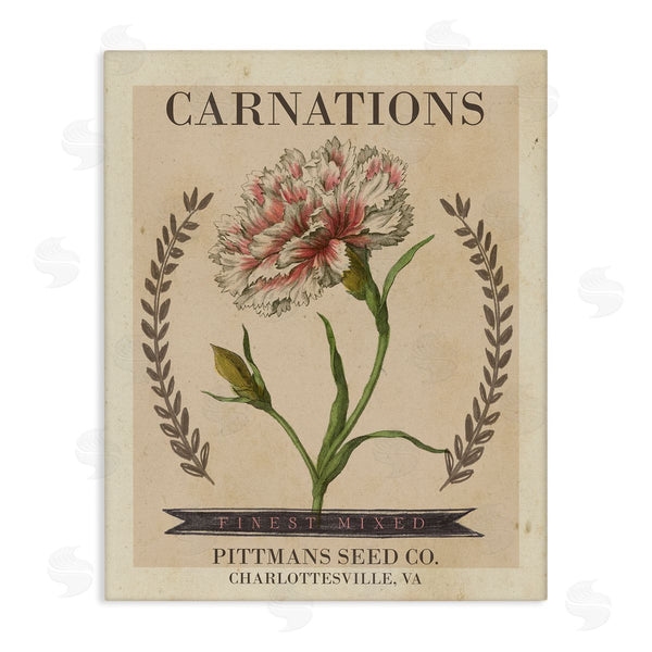 stupell industries Studio W | Finest Mixed Carnations Antique Floral Seed Packet Wall Art