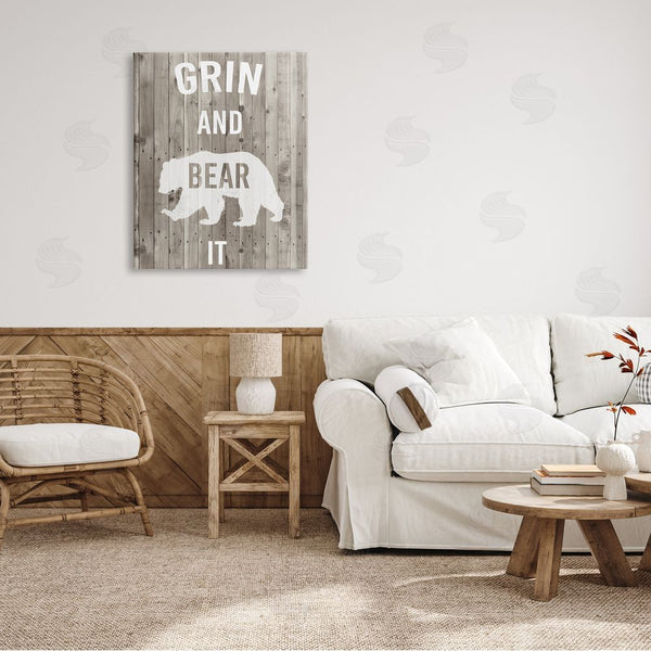 Stupell Industries Studio W | Grin And Bear It Phrase Rustic Animal Pun Wall Art