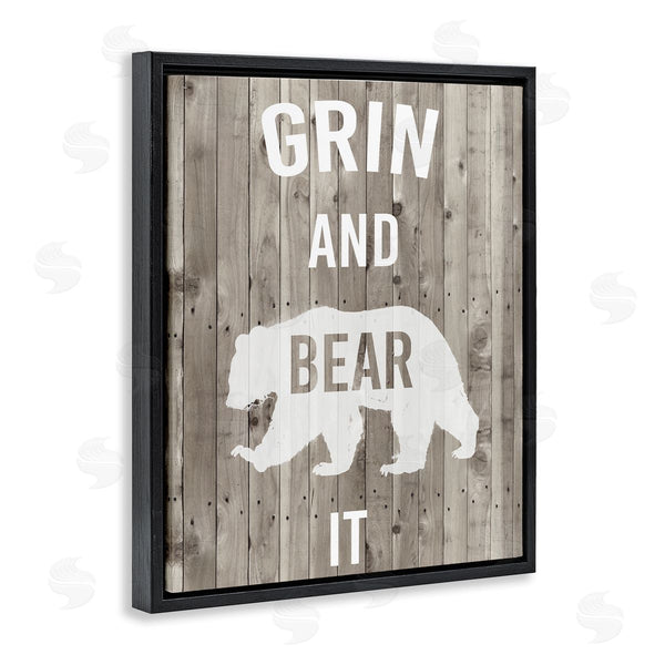 Stupell Industries Studio W | Grin And Bear It Phrase Rustic Animal Pun Wall Art