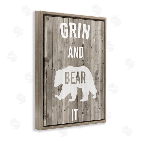 Stupell Industries Studio W | Grin And Bear It Phrase Rustic Animal Pun Wall Art