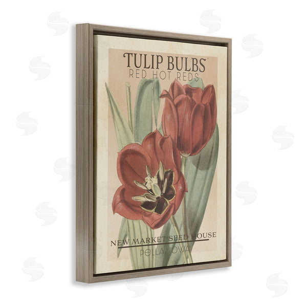 Stupell Industries Studio W | Hot Red Tulip Bulbs Antique Floral Seed Packet Wall Art