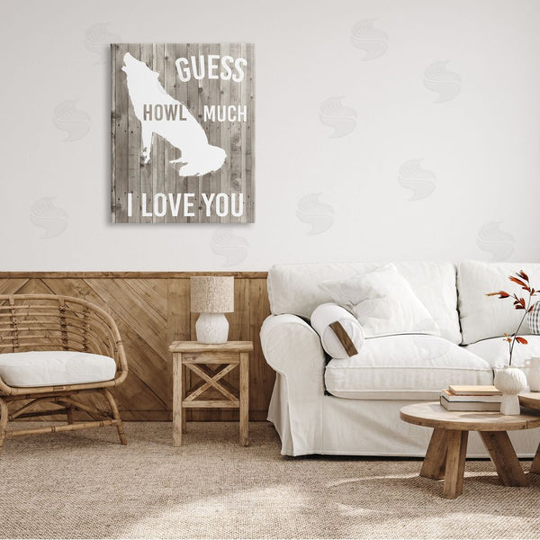 Stupell Industries Studio W | Howl Much I Love You Phrase Wolf Pun Wall Art