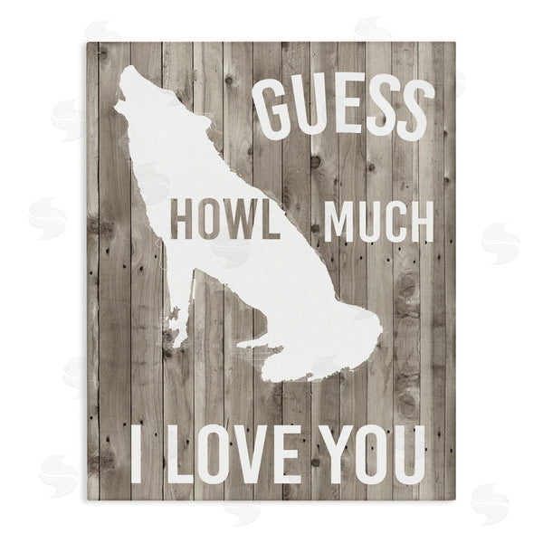 stupell industries Studio W | Howl Much I Love You Phrase Wolf Pun Wall Art