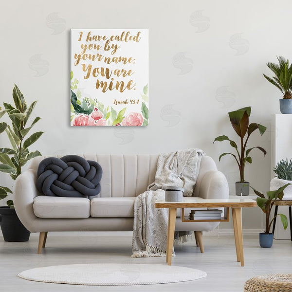 Stupell Industries Studio W | I Have Called You Spiritual Isaiah 43:1 Fresh Pink Florals Wall Art