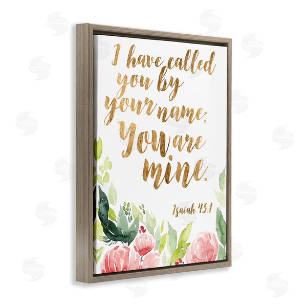 Stupell Industries Studio W | I Have Called You Spiritual Isaiah 43:1 Fresh Pink Florals Wall Art