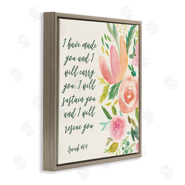 Stupell Industries Studio W | Isaiah 46:4 Proverbs Watercolor Spring Florals
