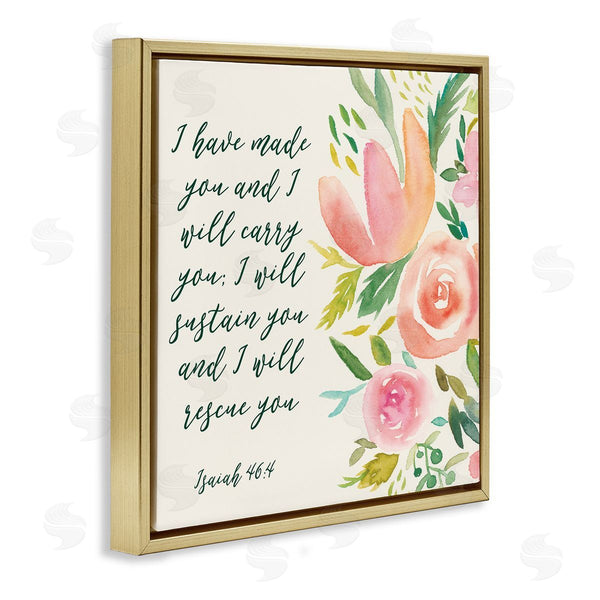 Stupell Industries Studio W | Isaiah 46:4 Proverbs Watercolor Spring Florals