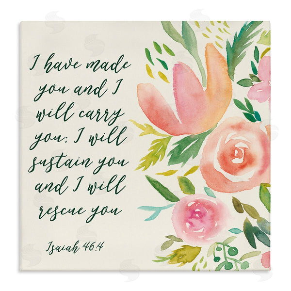 stupell industries Studio W | Isaiah 46:4 Proverbs Watercolor Spring Florals