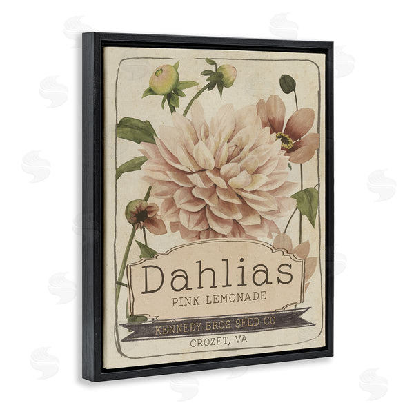 Stupell Industries Studio W | Pink Lemonade Dahlias Vintage Floral Seed Packet Wall Art