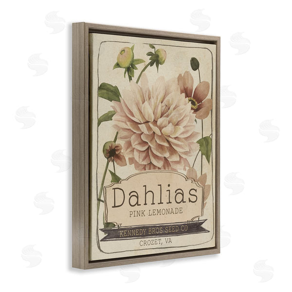 Stupell Industries Studio W | Pink Lemonade Dahlias Vintage Floral Seed Packet Wall Art