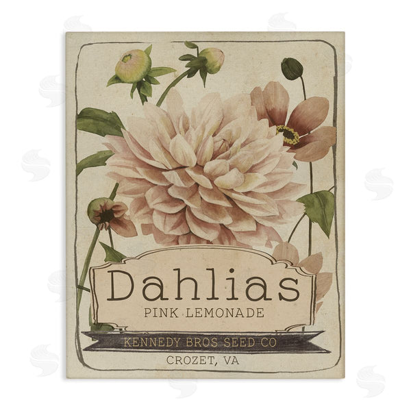 stupell industries Studio W | Pink Lemonade Dahlias Vintage Floral Seed Packet Wall Art