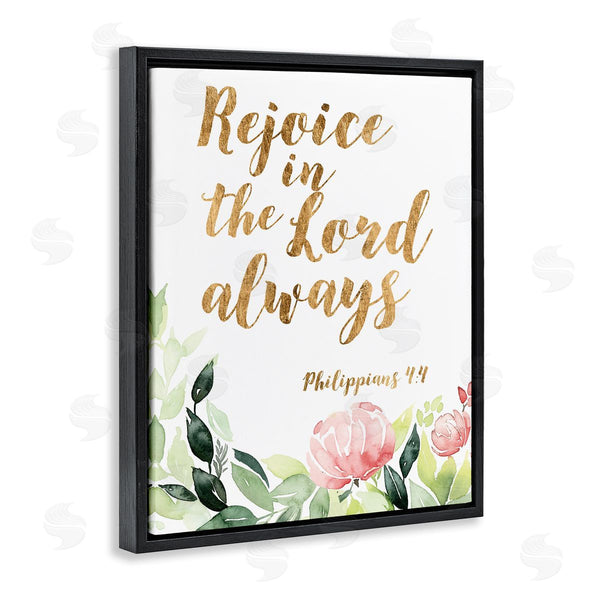 Stupell Industries Studio W | Rejoice In The Lord Spiritual Quote Philippians 4:4 Soft Florals Wall Art
