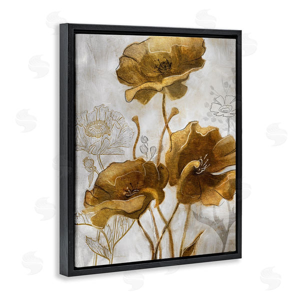 Stupell Industries Studio W | Silver And Gold Poppies Abstract Flower Field