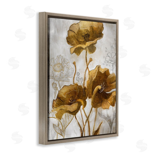 Stupell Industries Studio W | Silver And Gold Poppies Abstract Flower Field