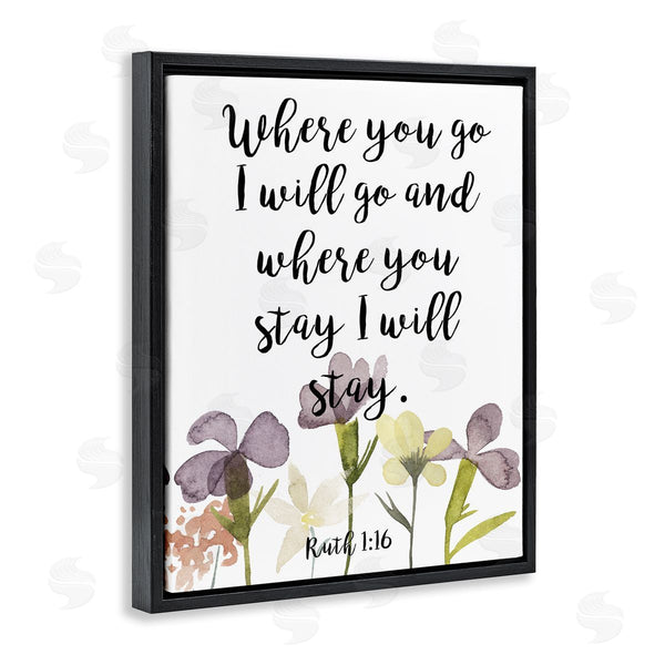 Stupell Industries Studio W | Where You Go I Will Phrase Purple Spring Flowers Wall Art