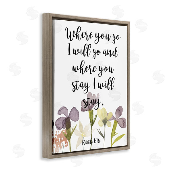 Stupell Industries Studio W | Where You Go I Will Phrase Purple Spring Flowers Wall Art