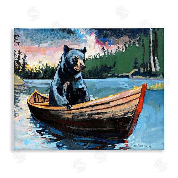 Stupell Industries Adam Swanson | Boating Black Bear