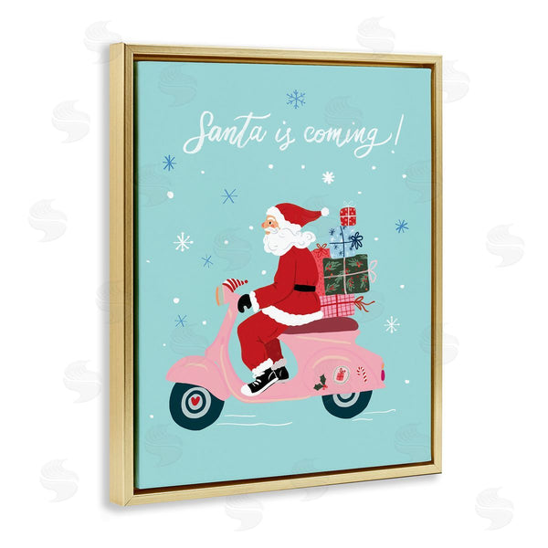 Stupell Industries Be Ni La | Santa On Moped Scooter