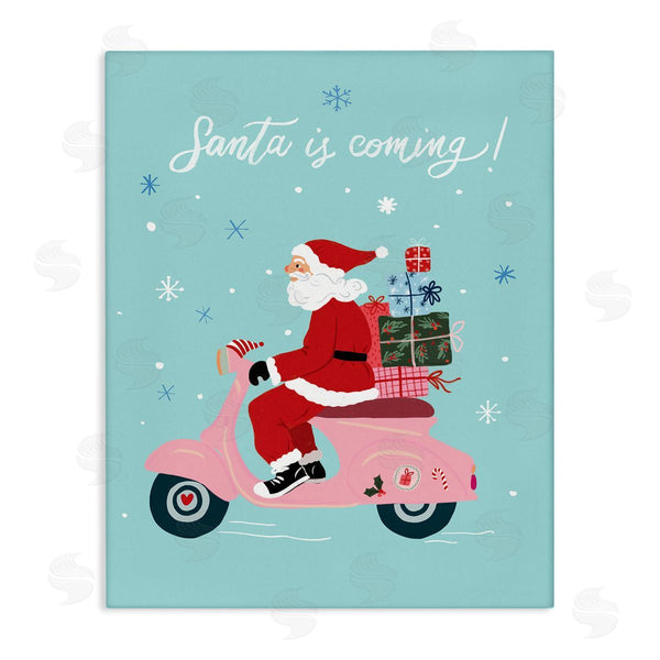 stupell industries Be Ni La | Santa on Moped Scooter