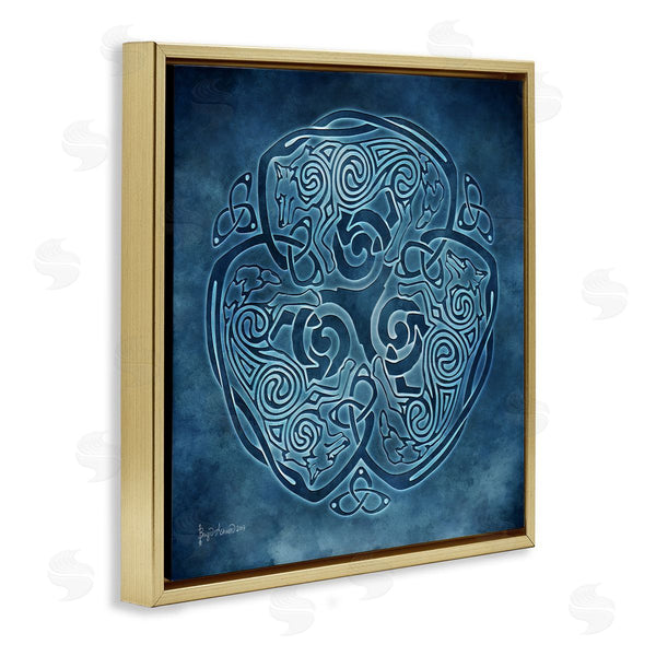 Stupell Industries Brigid Ashwood | Blue Celtic Wolf