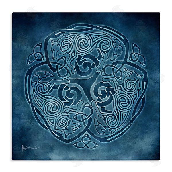 stupell industries Brigid Ashwood | Blue Celtic Wolf
