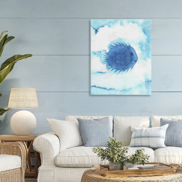 Stupell Industries Camila Juncos | Round Blue Fish