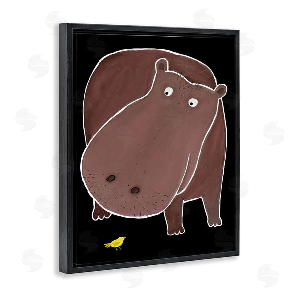 Stupell Industries Carla Daly | Hippo & Bird On Black