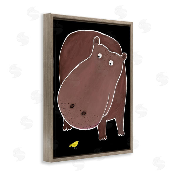 Stupell Industries Carla Daly | Hippo & Bird On Black