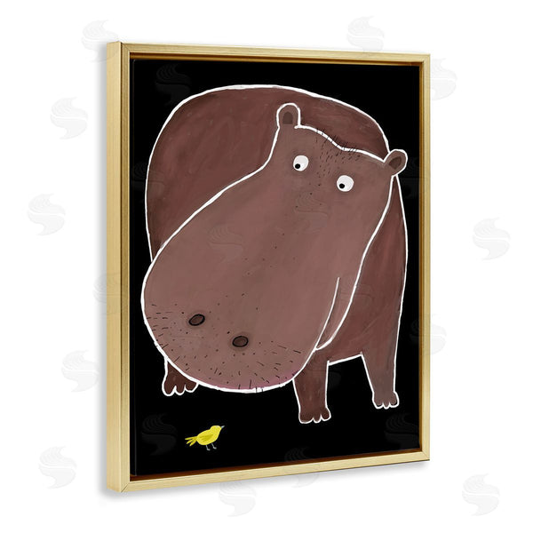 Stupell Industries Carla Daly | Hippo & Bird On Black