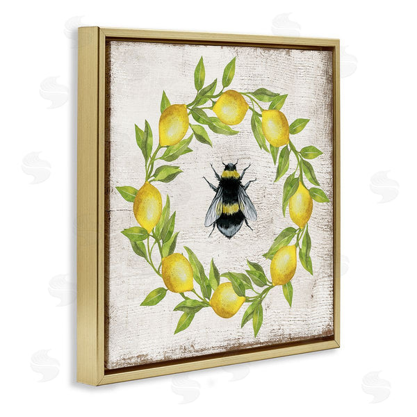 Stupell Industries Creatif Belle | Lemon & Bee Wreath