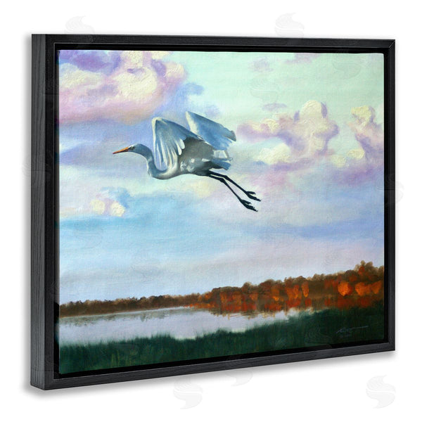 Stupell Industries D. Rust | Egret Over Lake Shore