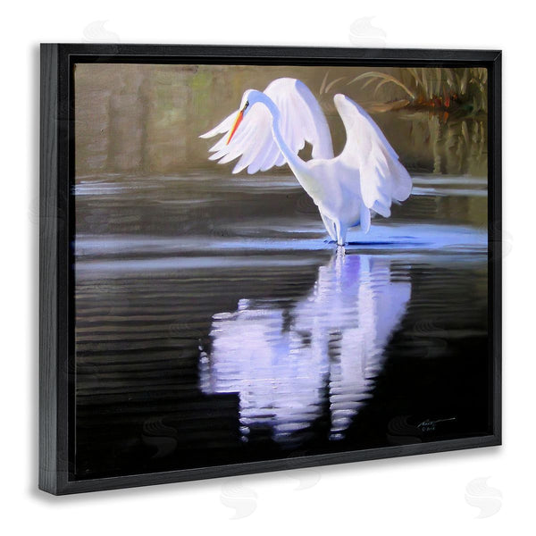 Stupell Industries D. Rust | Egret With Water Ripples