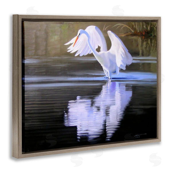 Stupell Industries D. Rust | Egret With Water Ripples