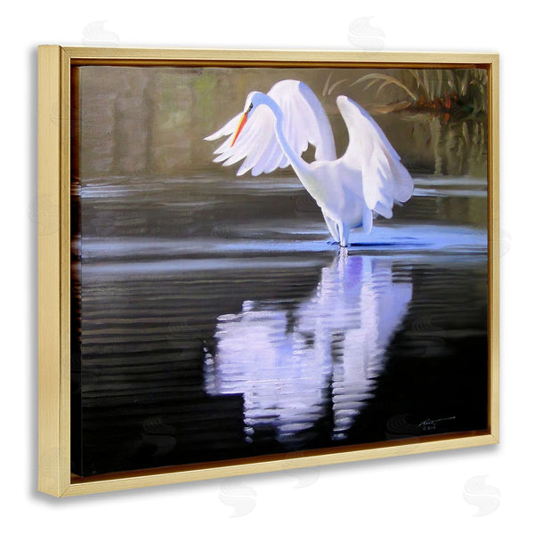 Stupell Industries D. Rust | Egret With Water Ripples