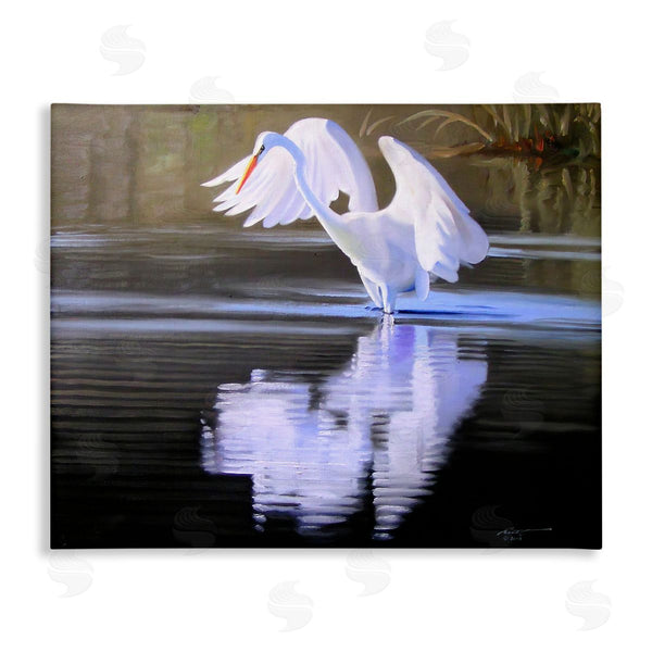 stupell industries D. Rust | Egret with Water Ripples