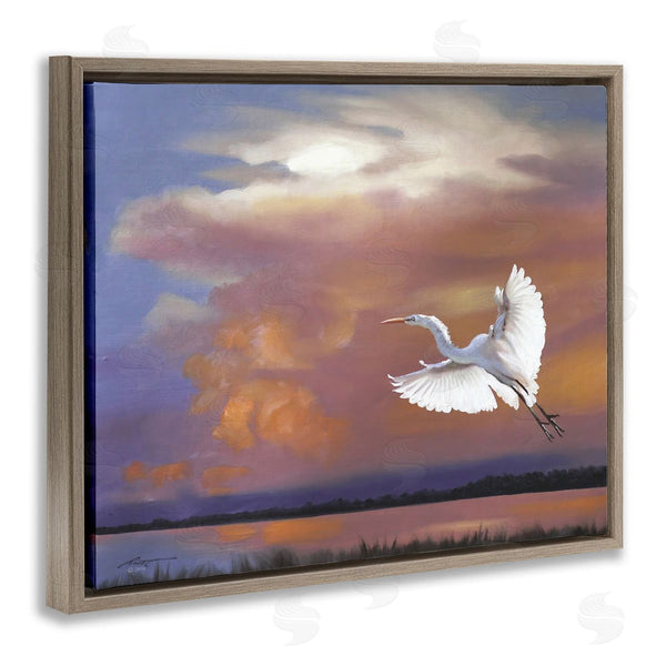 Stupell Industries D. Rust | Heron Flying With Sunset