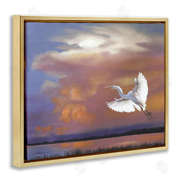 Stupell Industries D. Rust | Heron Flying With Sunset