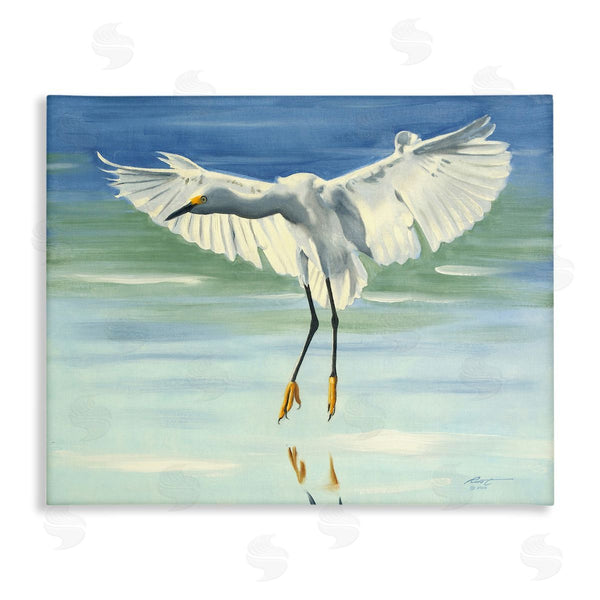 stupell industries D. Rust | Snowy Egret on Beach