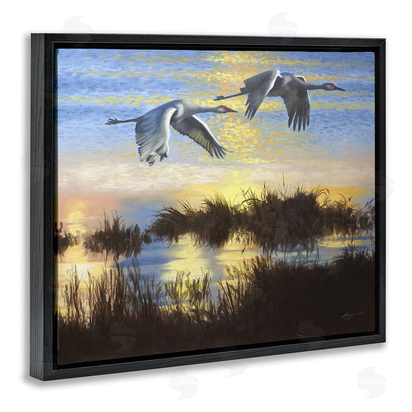 Stupell Industries D. Rust | Two Cranes Over Lake