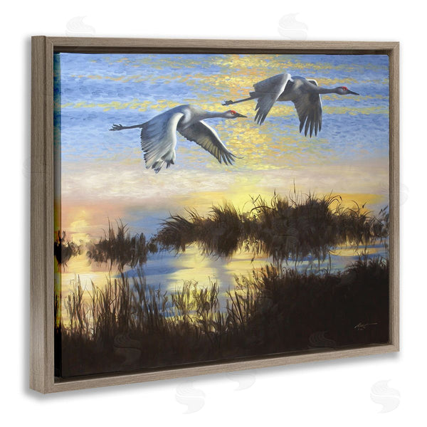 Stupell Industries D. Rust | Two Cranes Over Lake