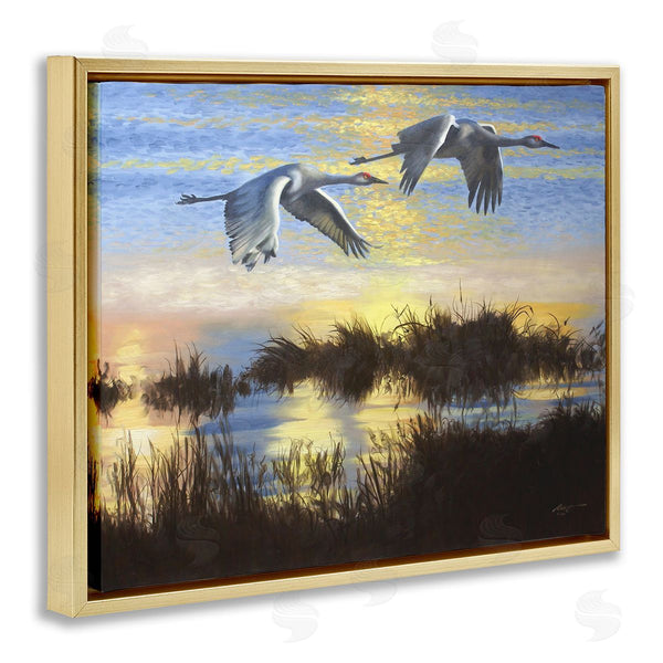 Stupell Industries D. Rust | Two Cranes Over Lake