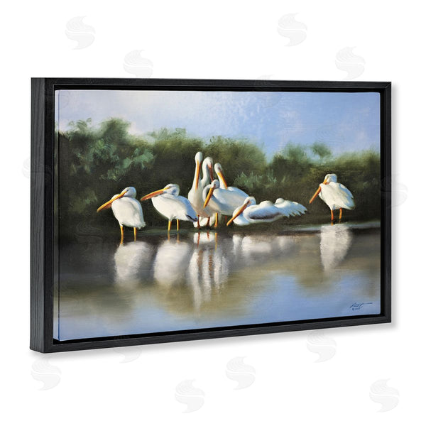 Stupell Industries D. Rust | White Pelicans Flock
