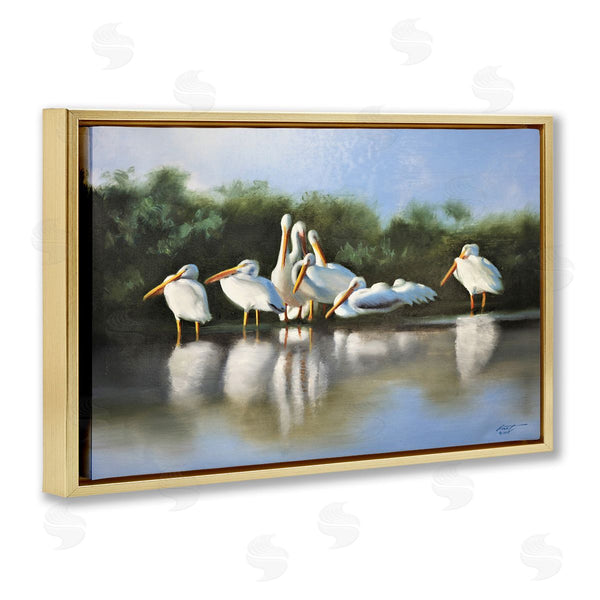 Stupell Industries D. Rust | White Pelicans Flock