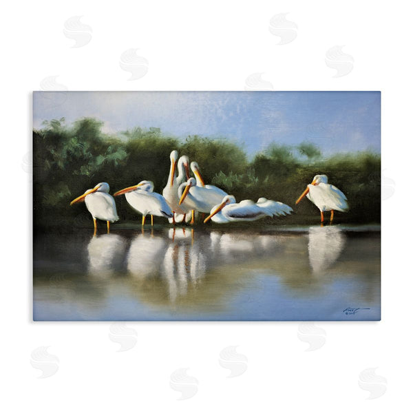 stupell industries D. Rust | White Pelicans Flock