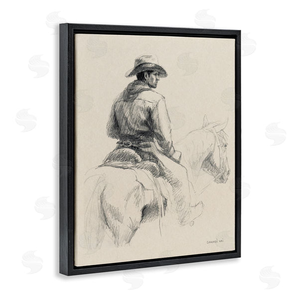 Stupell Industries Danhui Nai | Cowboy & Horse Sketch