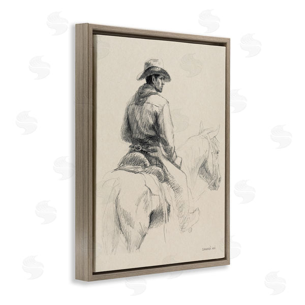 Stupell Industries Danhui Nai | Cowboy & Horse Sketch