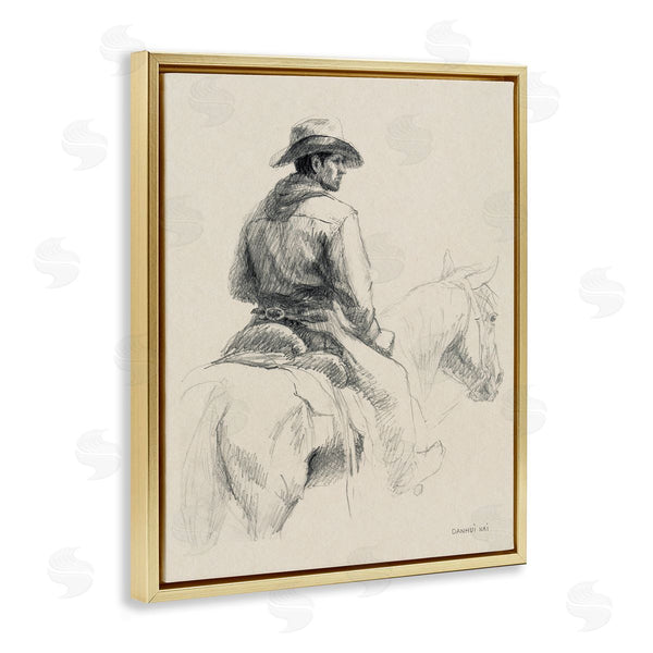 Stupell Industries Danhui Nai | Cowboy & Horse Sketch