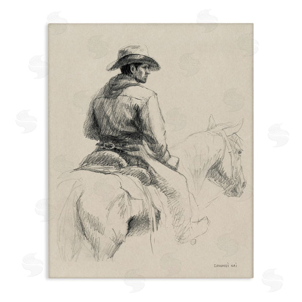 stupell industries Danhui Nai | Cowboy & Horse Sketch