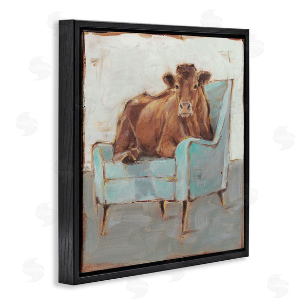 Stupell Industries Ethan Harper | Bull On Blue Couch